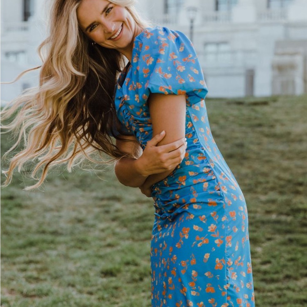 Love Olive Co Blue Midi Dress
